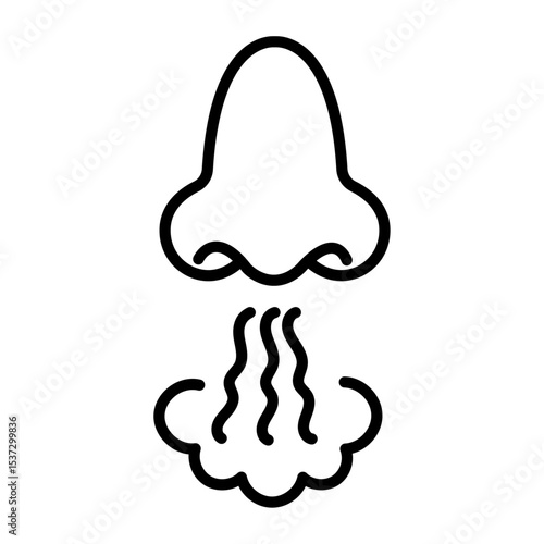 Nose with smoke icon Thin line vector design
