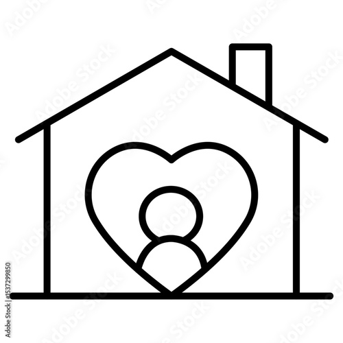 Orphanage house icon Thin line vector design