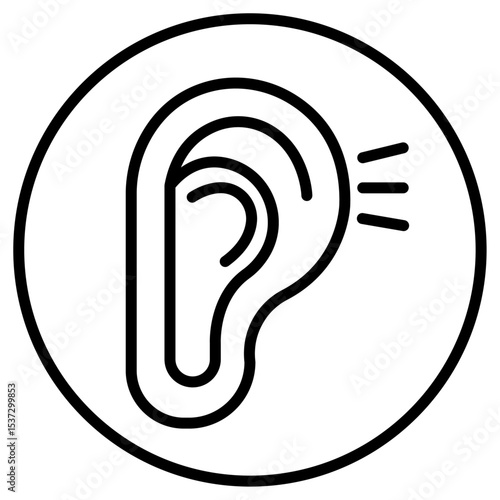 Otitis icon Thin line vector design