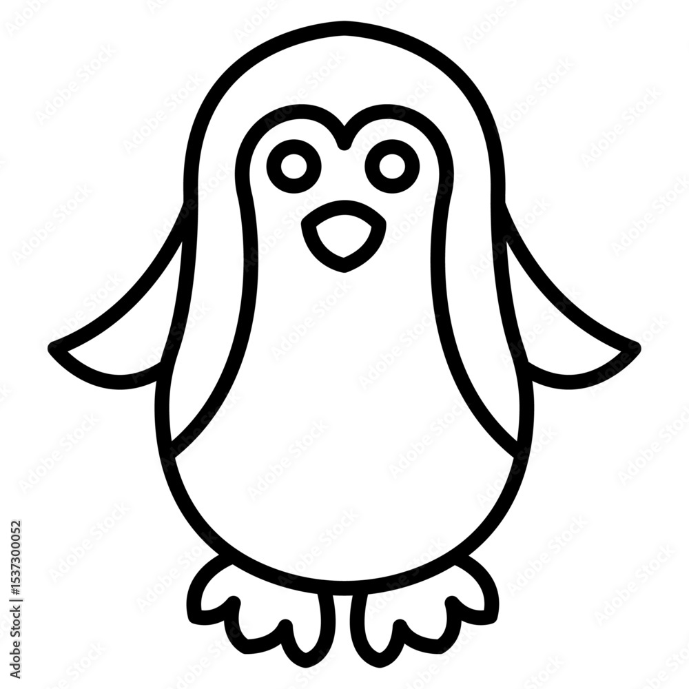 Penguin icon Thin line vector design Penguin icon Thin line vector design