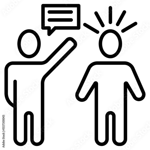 parents scolding child icon Thin line vector design
