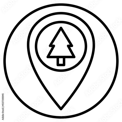 Free Download Park, forest location map icon Thin line vector design - GFXLoad