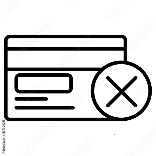 Payment cancel icon Thin line vector design