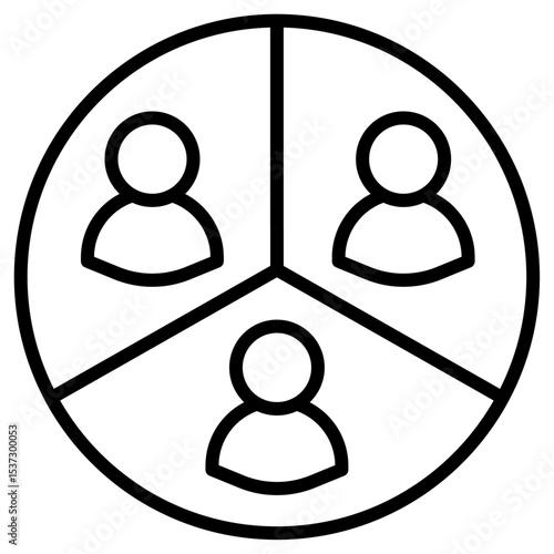 People segmentation icon Thin line vector design