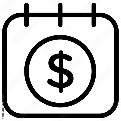 Salary payday icon Thin line vector design