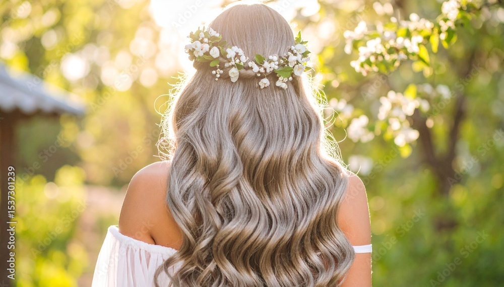 Naklejka premium Hair Style of Young Lady, New Style 