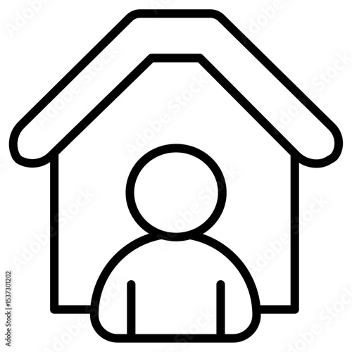 stay home icon Thin line vector design