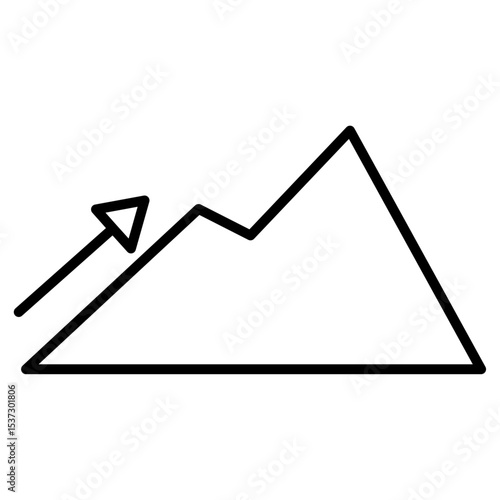 uphill icon Thin line vector design