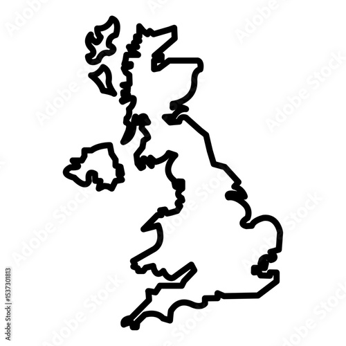 united kingdom map icon Thin line vector design