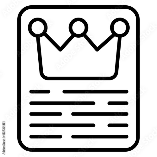 VIP text with crown icon Thin line vector design