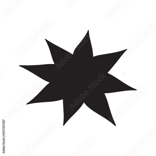 8 point star icon silhouette vector illustration design on white background.
