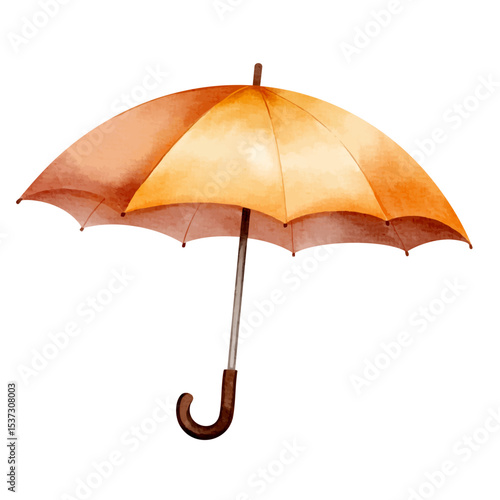 Watercolor umbrella for rainy autumn days with seasonal mood

. Orange umbrella. Hand drawn fall illustration