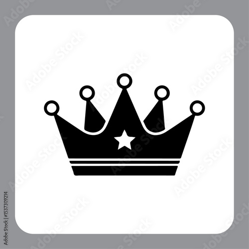 Vector crown icon on a metal internet button with golden royal design and luxury symbolism