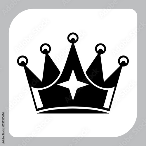 Royal Crown Icon Set with Family and Love Symbols