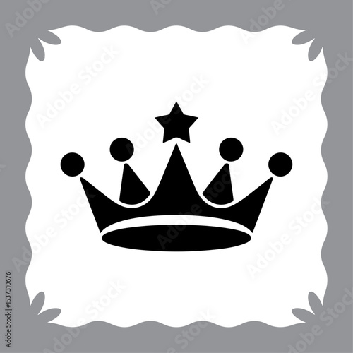 Royal Crown Icon Set with Family and Love Symbols