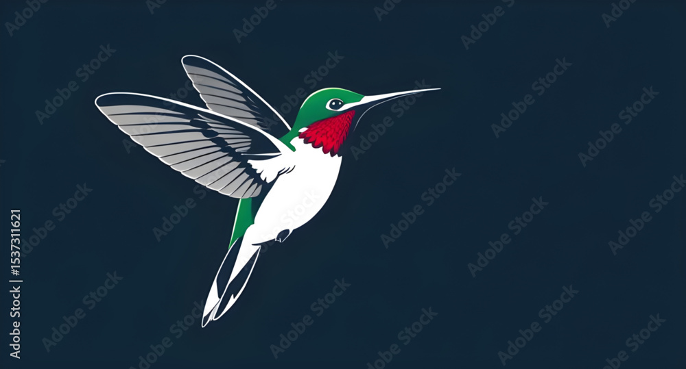 Obraz premium Hummingbird icon, Hummingbird vector, Small bird icon, Flying bird, Colorful hummingbird, Bird near flower, Nectar bird, Hovering bird, Hummingbird silhouette, Hummingbird outline, Tiny bird illustrat