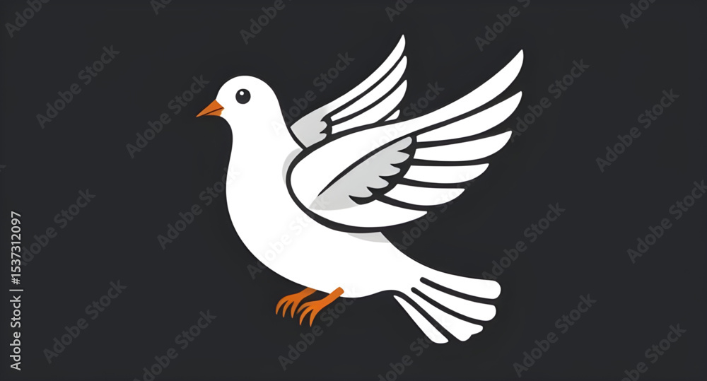 Obraz premium Dove icon, Dove vector, Bird icon, Peace dove, White dove, Flying dove, Dove silhouette, Dove outline, Dove illustration, Dove clipart, Love dove, Wedding dove, Religious dove, Dove in flight, Dove wi