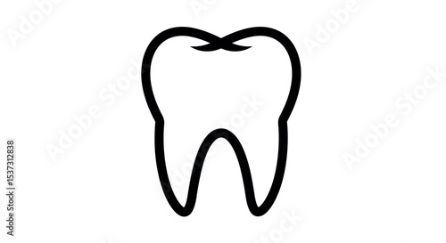 Dental health symbol: minimalistic tooth icon for oral care design vector illustration
