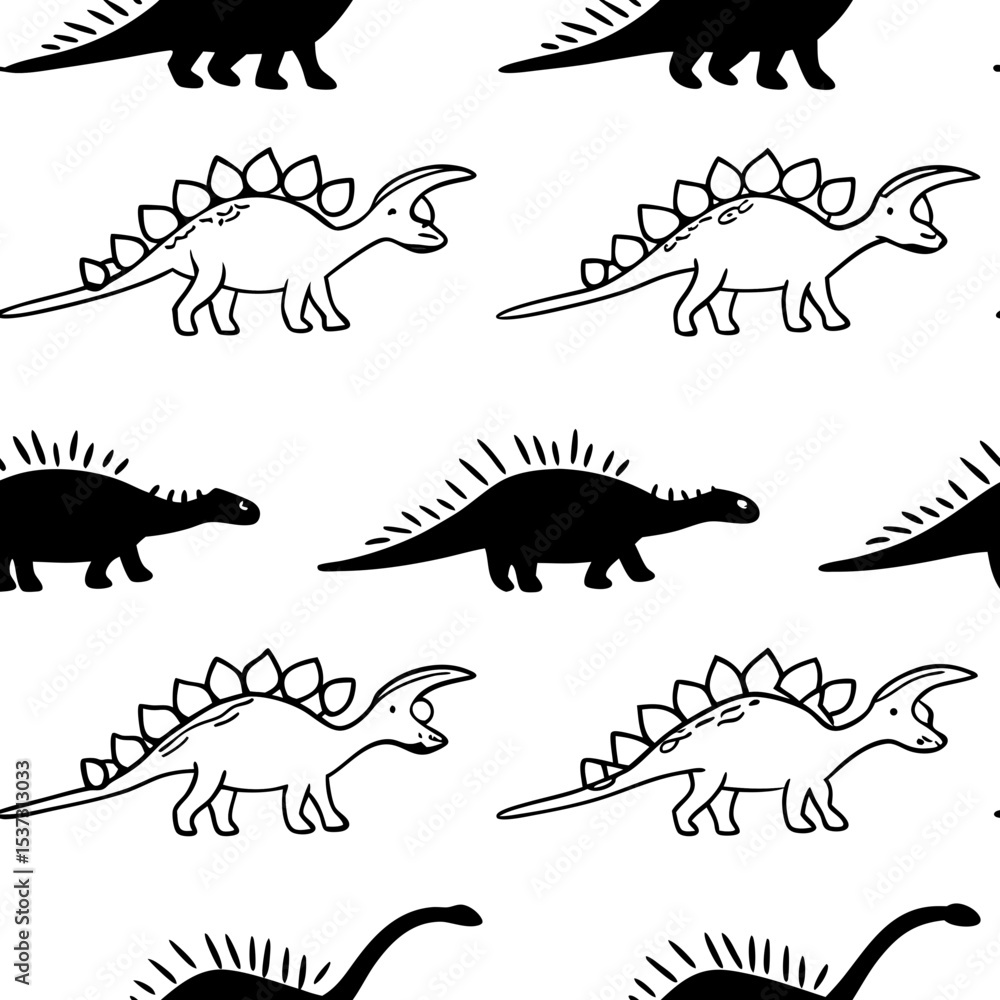 Obraz premium set of silhouettes of dinosaurs vector