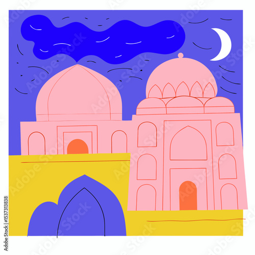taj mahal vector illustration