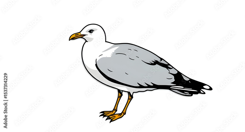 Obraz premium Seagull icon, Seagull vector, Bird icon, Sea bird icon, Flying seagull, Coastal bird, Ocean bird, Beach bird icon, Seagull silhouette, Seagull outline, Flat seagull icon, Minimal seagull icon, Seagull