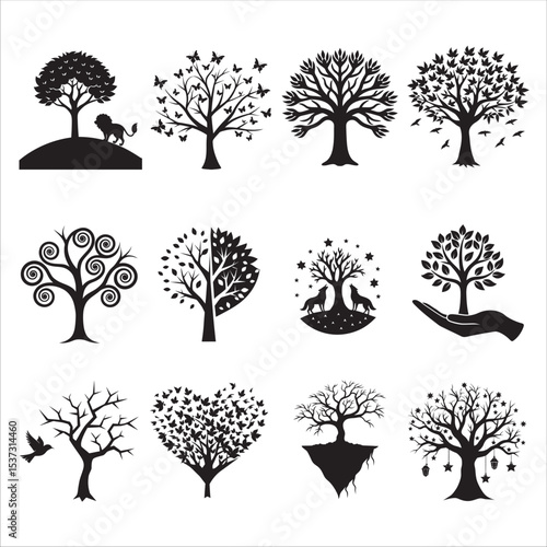 set of the trees silhouette