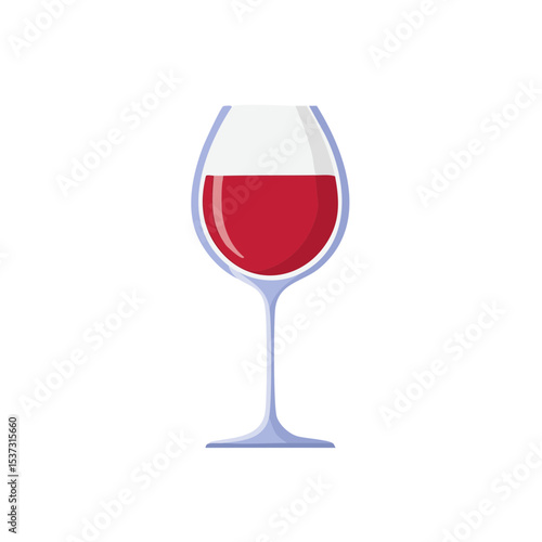 A single wineglass filled with red wine, ready to be enjoyed. It has a sleek and elegant design