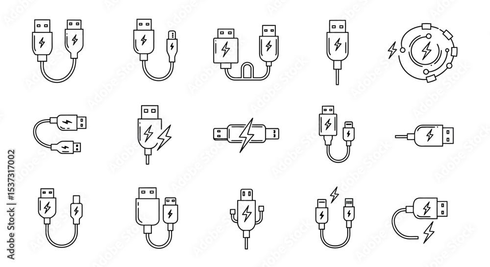 Electric charging technology icons set for digital design projects vector illustration Electric charging technology icons set for digital design projects vector illustration