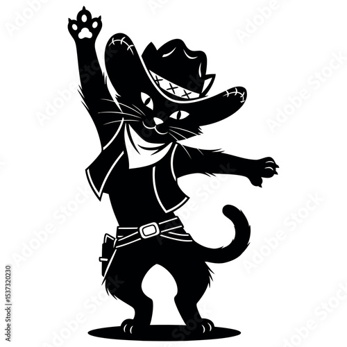 Energetic Feline with Western Style