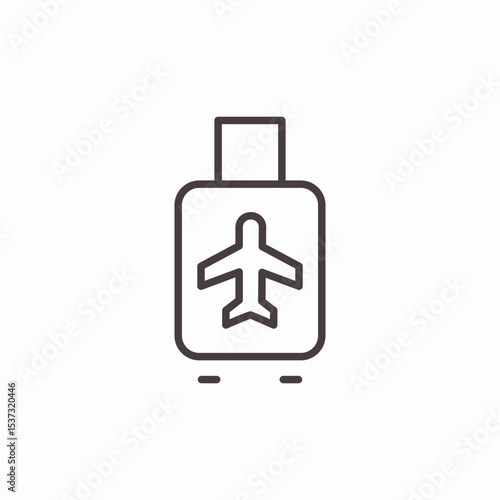 airplane on suitcase icon sign vector