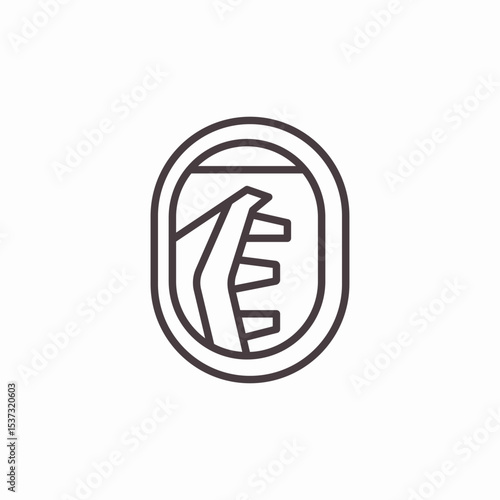 airplane window view icon sign vector