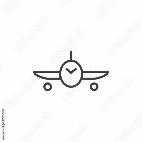 airplane with clock icon sign vector