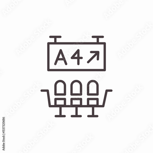 airport gate seats icon sign vector