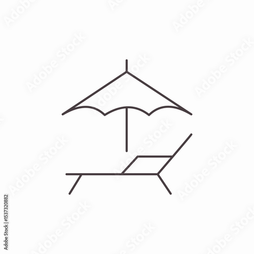 beach umbrella chair icon sign vector