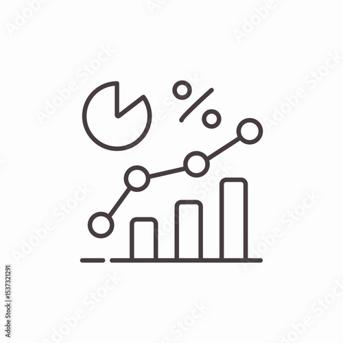 chart analysis statistics icon sign vector