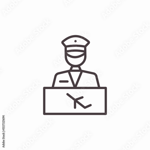 customs officer  icon sign vector