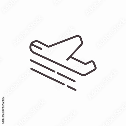 departing airplane speed icon sign vector