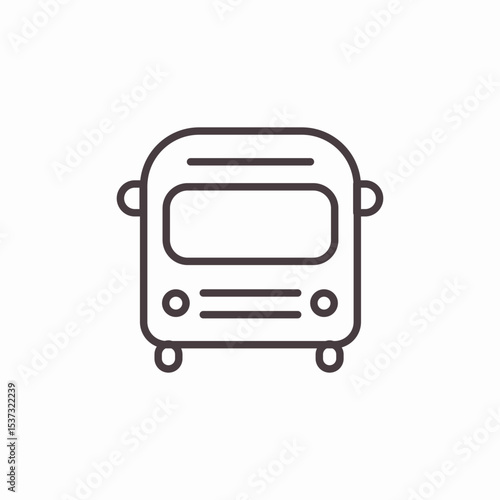 front view bus icon sign vector
