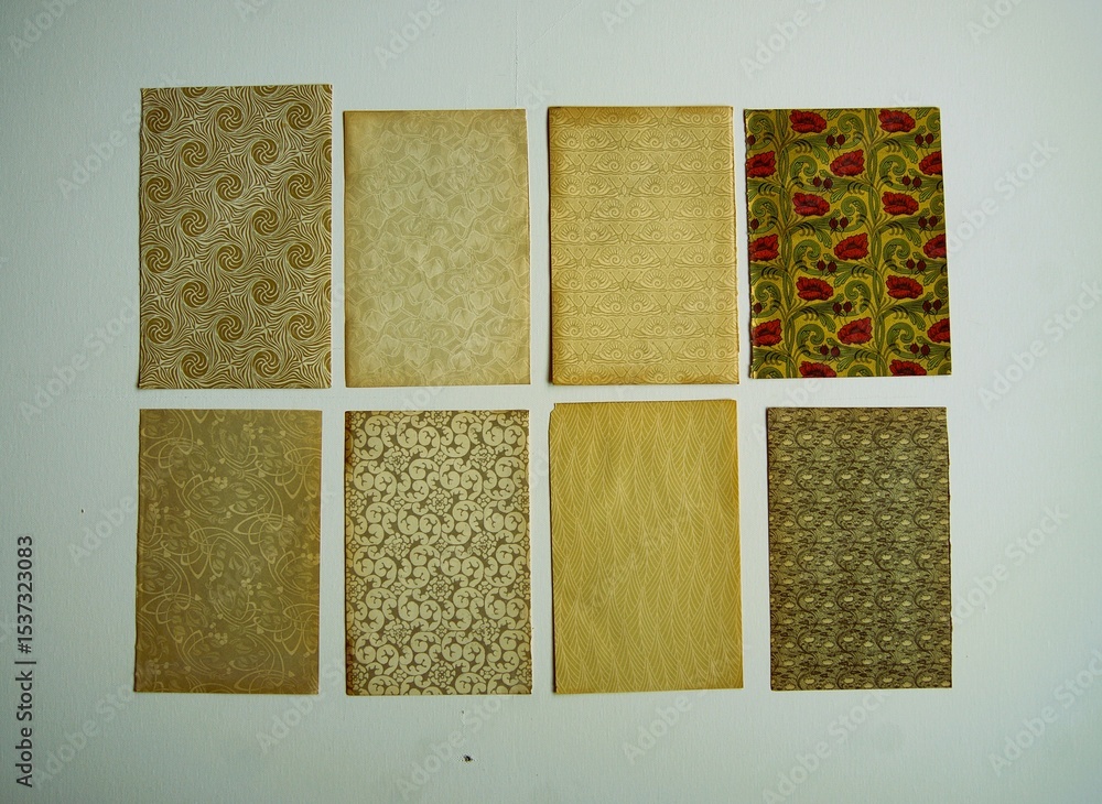 Fototapeta premium collection of decorative papers in various art nouveau design.