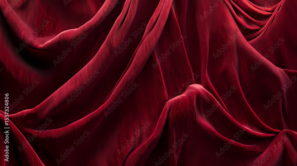 Obraz premium Crimson Draped Fabric Texture isolated on transparent background