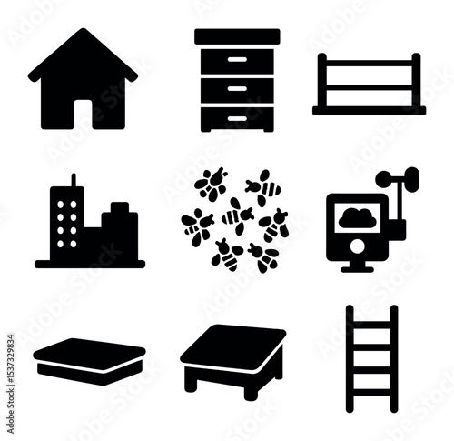 Innovative Icons Grid. Solid, filled icons set of brand innovation sessions: innovation light, breakthrough