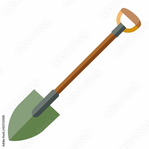 Garden tool shovel for digging planting agriculture on white background