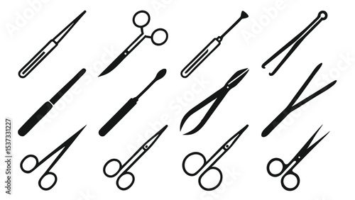 Vector illustration of various manicure and pedicure tools isolated on white background
