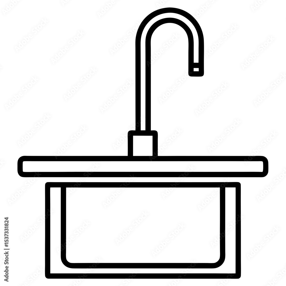vector illustration of a modern kitchen sink vector illustration of a modern kitchen sink