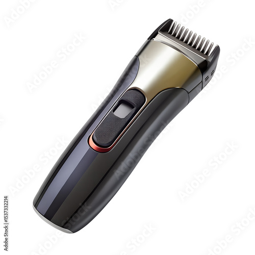 3d electric hair trimmer with shadow isolated on transparent background