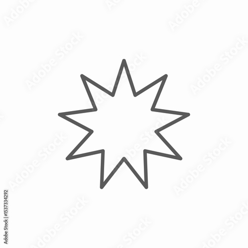 bahai nine pointed icon sign vector
