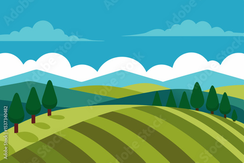 Serene Rolling Hills Landscape A Picturesque View of Nature's Beauty