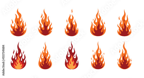 Flames Collection Creative Burning Fire Images For Graphic Design Elements