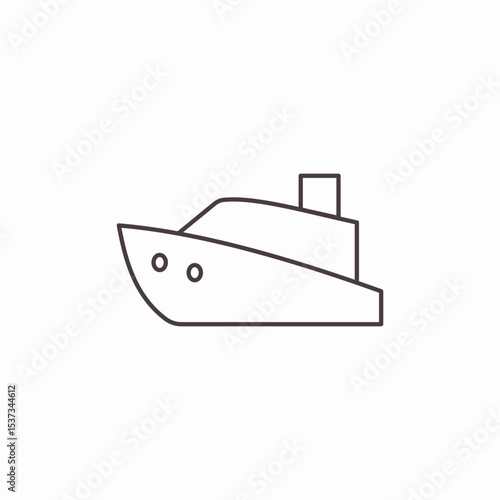 large cruise ship icon sign vector