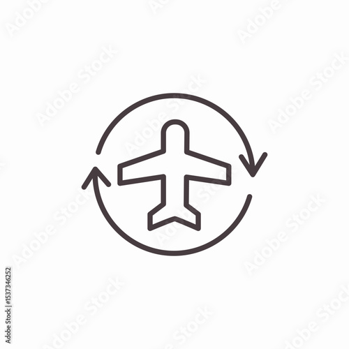 round flight arrows icon sign vector